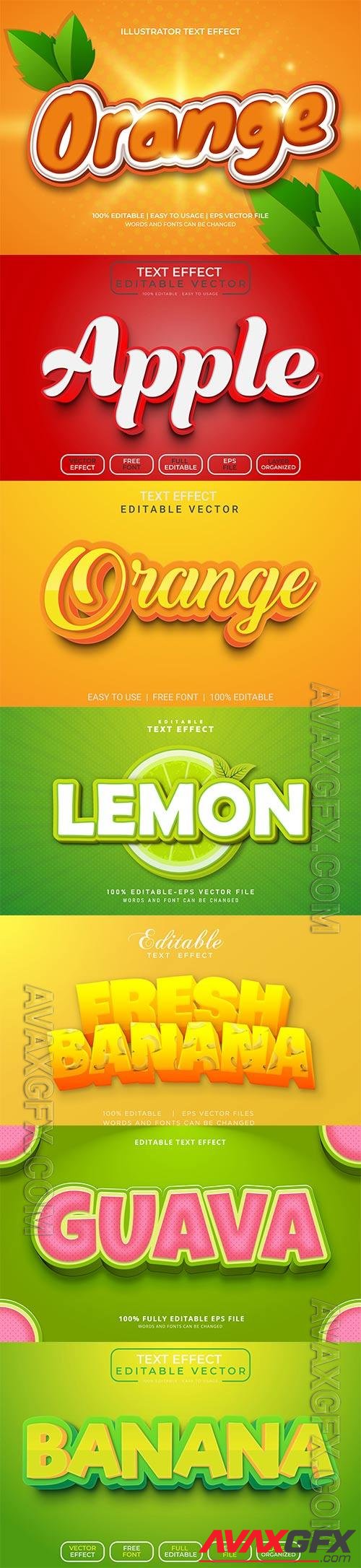 3d editable text style effect vector vol 976