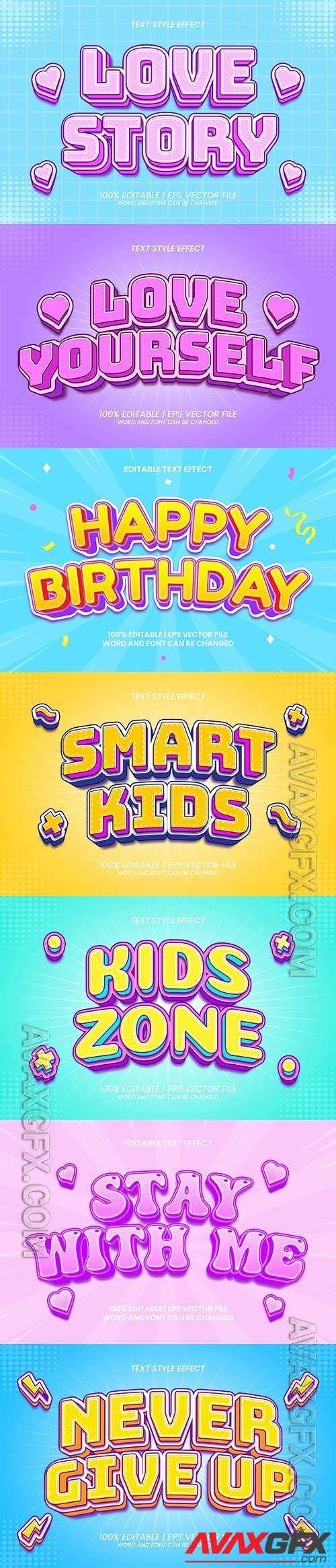 3d editable text style effect vector vol 971