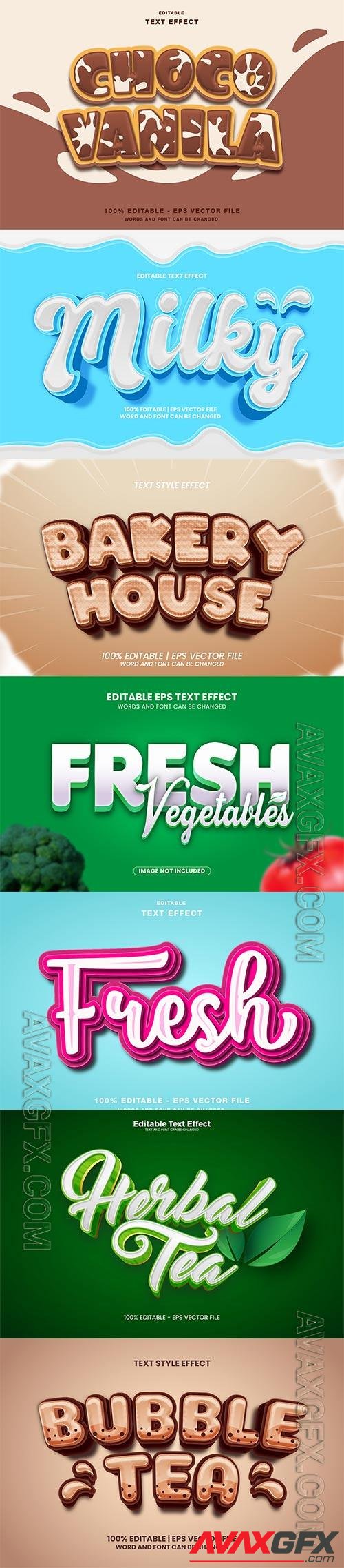 3d editable text style effect vector vol 974