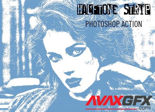 Halftone Strip Photoshop Action - 6983703