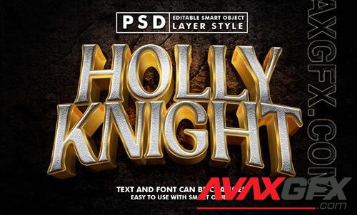 Holly knight text effect premium psd with smart object
