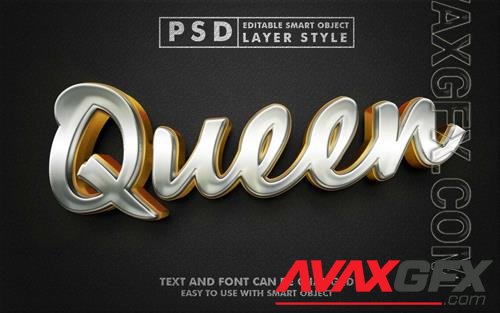 Queen gold text effect premium psd