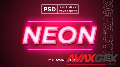 Glow neon text effect psd