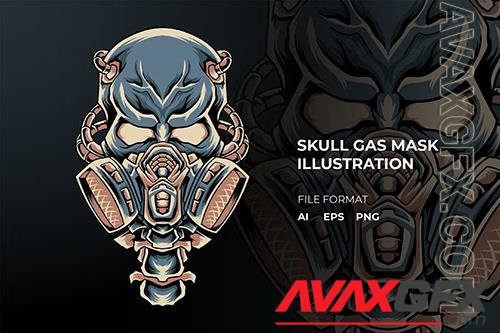 Skull Gas Mask Illustration G4VRPU3