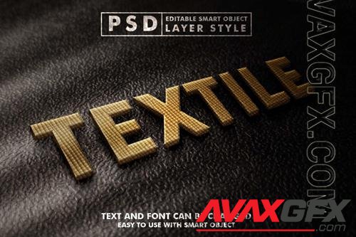 Textile 3d realistic text effect premium psd