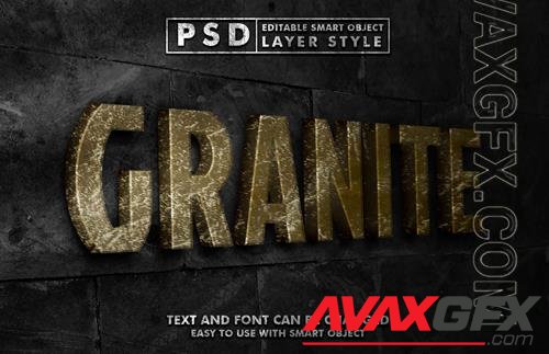 Granite 3d realistic text effect premium psd