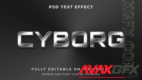 Future robot cyborg graphic style editable text effect psd