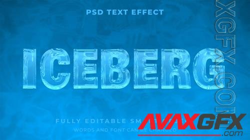 Frozen iceberg graphic style editable text effect psd