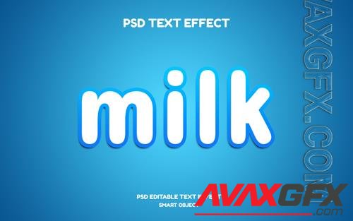 Milk text effect psd