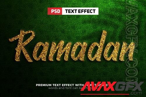 Ramadan royal glitter gold luxury glamour text effect mock up template