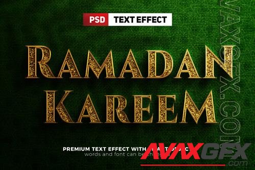 Ramadan kareem glitter 3d editable text effect mock up logo template