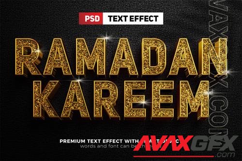 Ramadan kareem luxury glitter bold 3d editable text effect mock up template