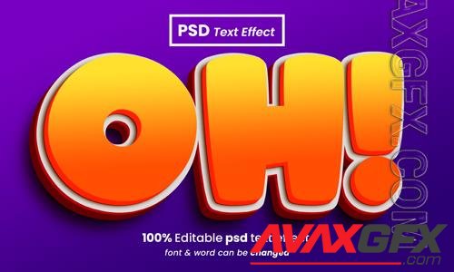 Oh 3d editable premium psd text effect