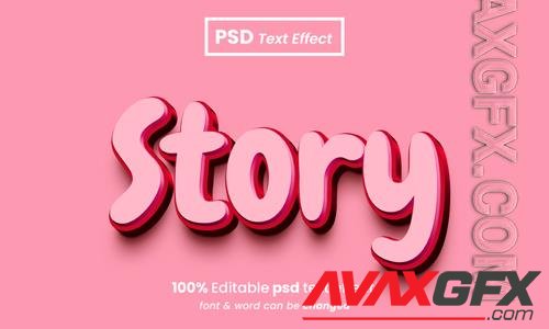 Love story 3d editable premium psd text effect