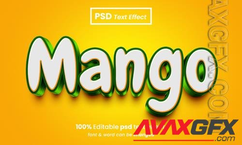 Mango food 3d editable premium psd text effect