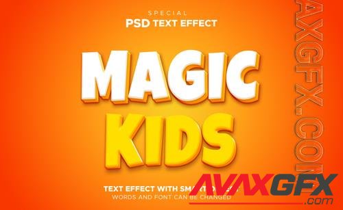 Editable text effect magic kids psd