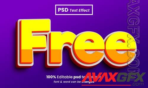 Feel free 3d editable premium psd text effect