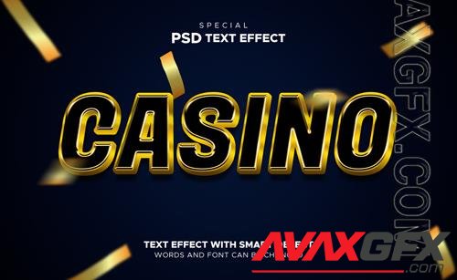 Editable casino slot text effect and gambling text style psd