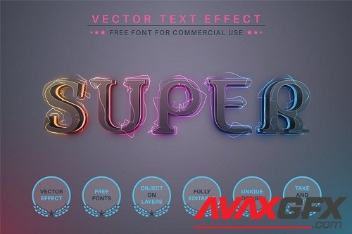 Super Lightning Editable Text Effect - 6986480