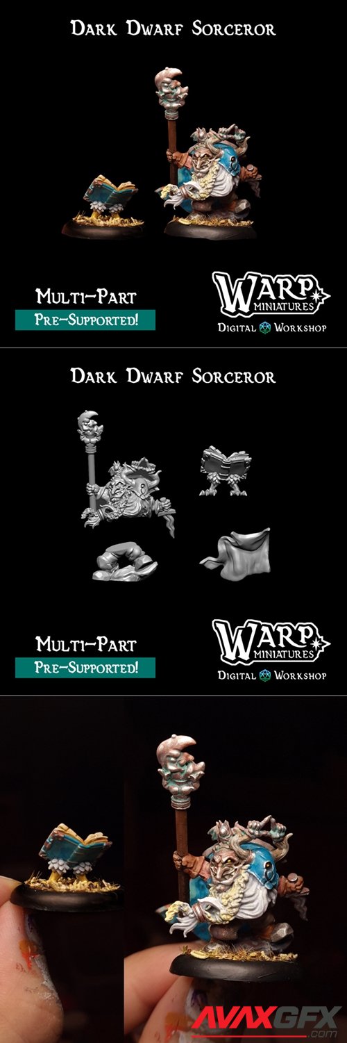 Dark Dwarf Sorcerer – 3D Printable STL