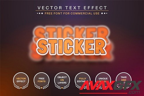 Grunge Sticker Editable Text Effect - 6986961