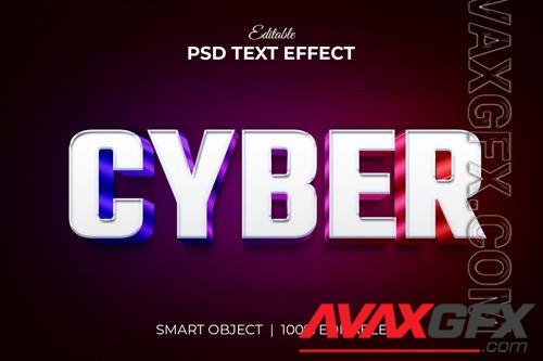 Cyber colorful 3d editable text effect mockup psd