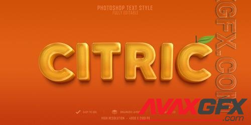 Citric 3d text style effect template design psd