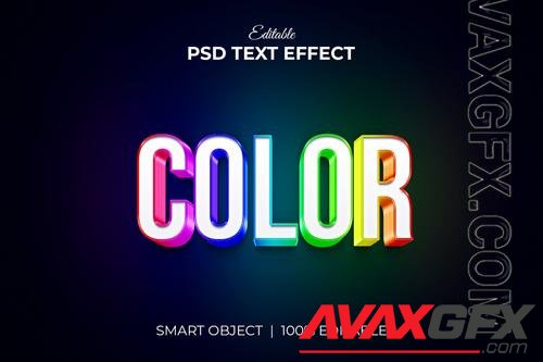 Colorful 3d editable text effect mockup psd