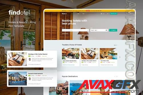 Findhotel - Hotel & Resort Listing PSD Template UHCSQC6