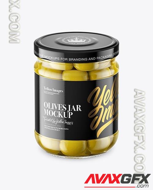 Clear Glass Jar with Olives Mockup 46542 TIF