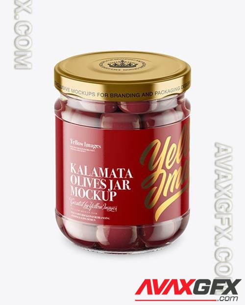 Clear Glass Jar with Kalamata Olives Mockup 46549 TIF