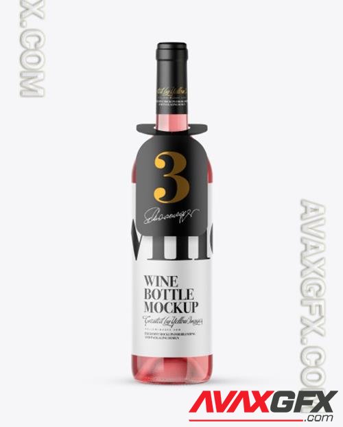 Clear Glass Rose Wine Bottle Mockup 48827 TIF