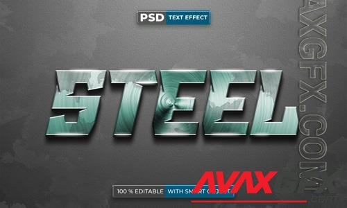 Steel metallic 3d editable text effect psd