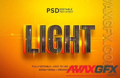 Light 3d stylish editable text effect psd