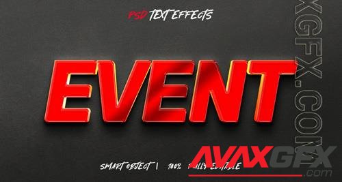 Red event psd text effect psd