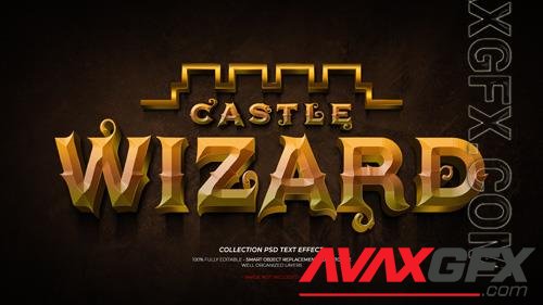 Castle wizard 3d custom text effect psd