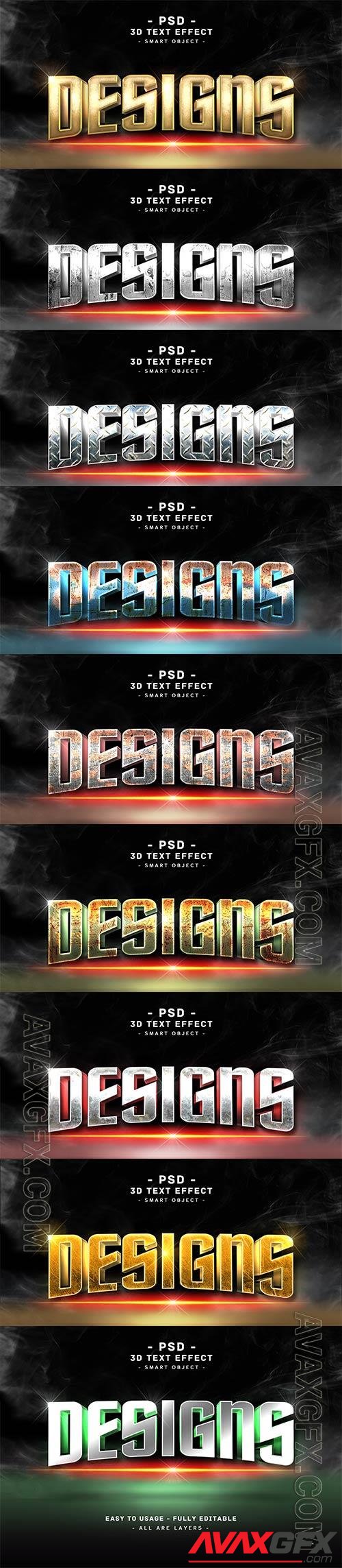 Design 3d golden metal text style effect premium psd