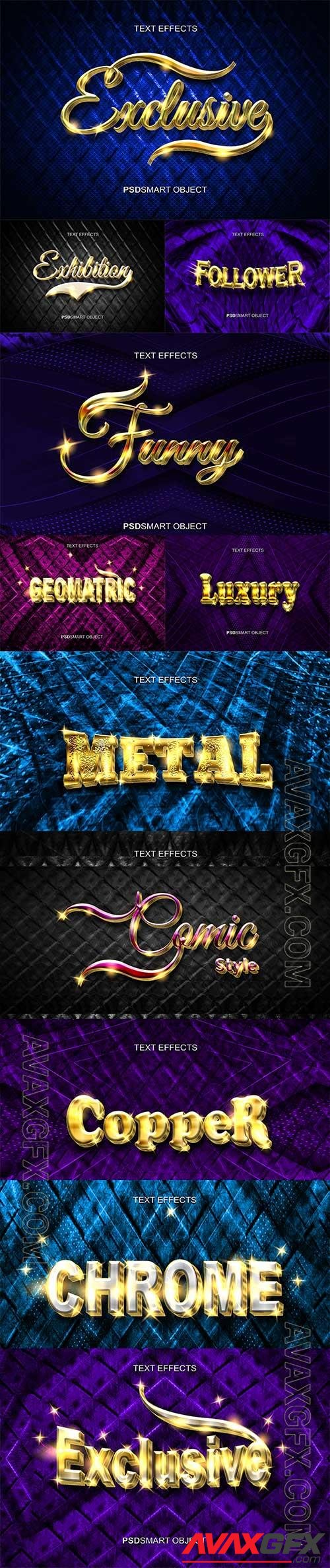 Luxury ecxlusive gold 3d text style mockup psd