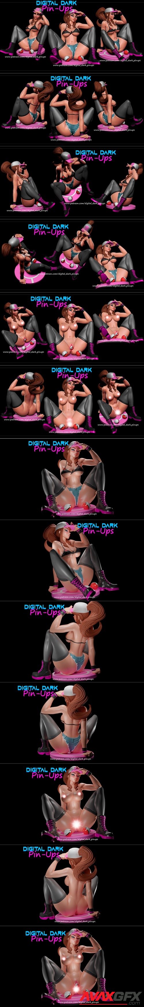 Digital Dark Pin-Ups - Hilda with two NSFW versions and FUTA – 3D Printable STL