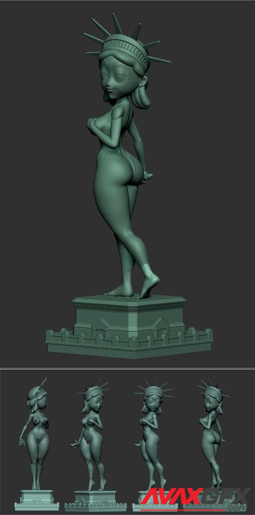 Sexy Statue Of Liberty - pose1 – 3D Printable STL