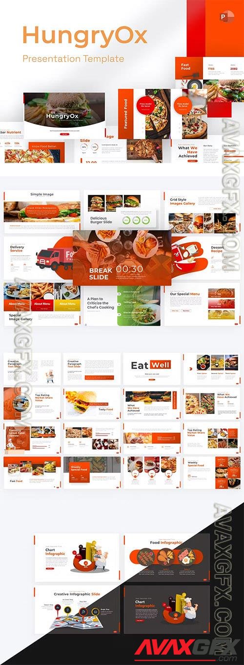 Hungryox Food PowerPoint Template HTN9BWU