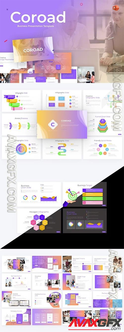 Coroad Business PowerPoint Template FRR8TDH