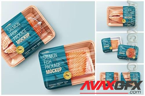 Salmon Fish Package Mockup Set Q9PW4Z6