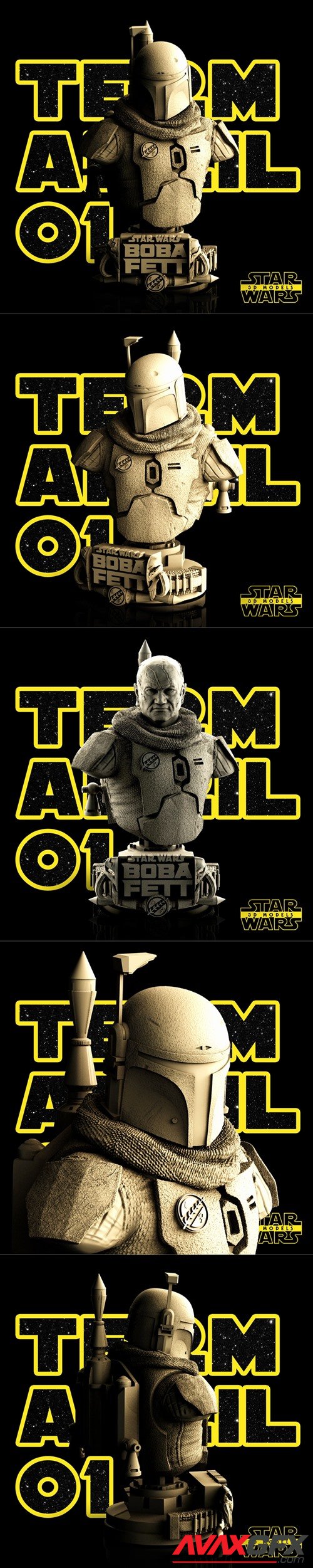 Star Wars - Boba Fett Bust – 3D Printable STL
