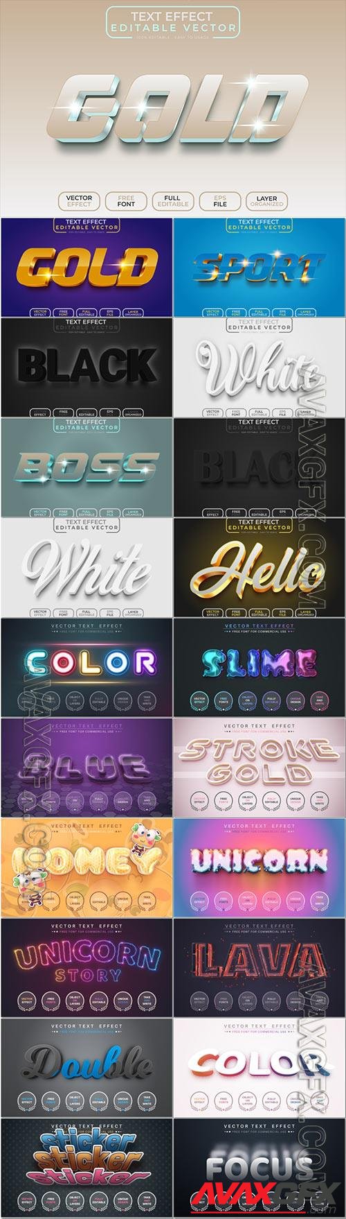 3d editable text style effect vector vol 997