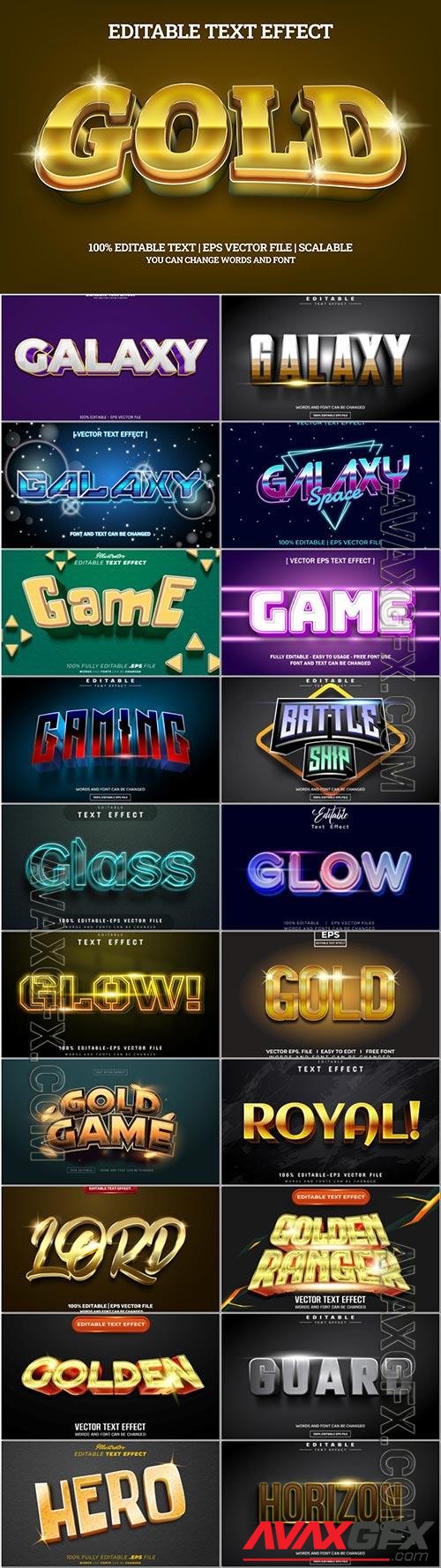 3d editable text style effect vector vol 995