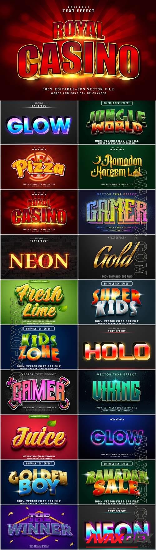 3d editable text style effect vector vol 990