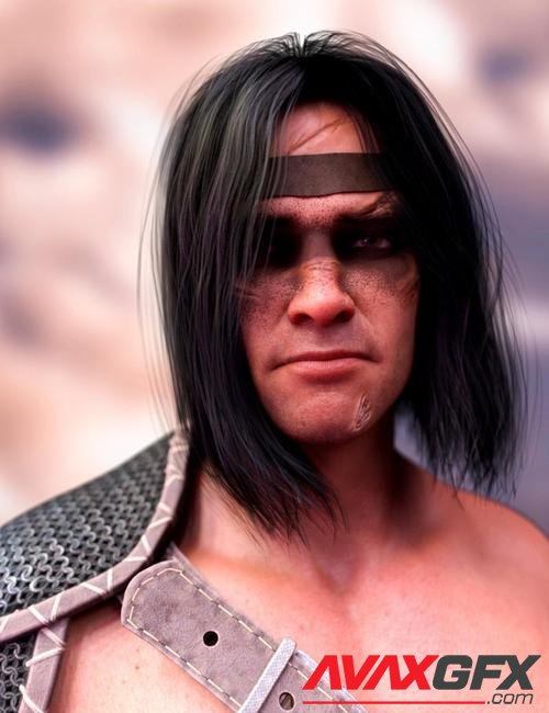 M3D Warrior Hair, Scars, and Makeup Kit for Genesis 8 Males