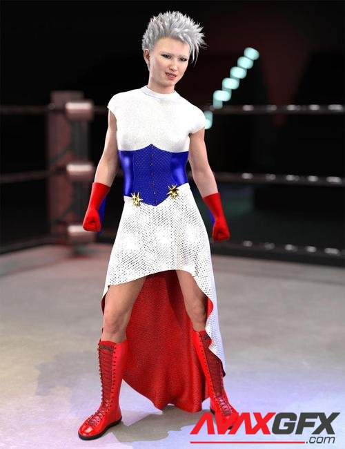 dForce America Bell Outfit for Genesis 8 Female