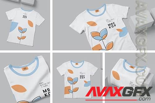 Kids Round Neck Tshirt Mockups PVV6A5R